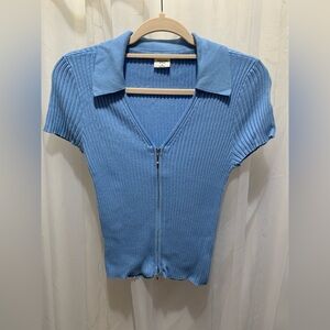 Abercrombie & Fitch Two Way Zip Knit Polo